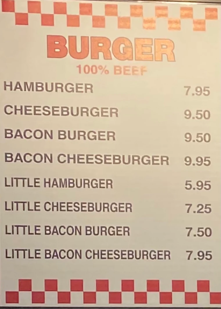 Speisekarte, Five Guys