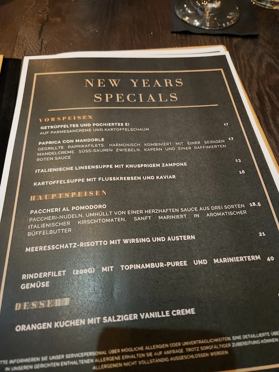 Speisekarte, Hermanns Restaurant & Bar München