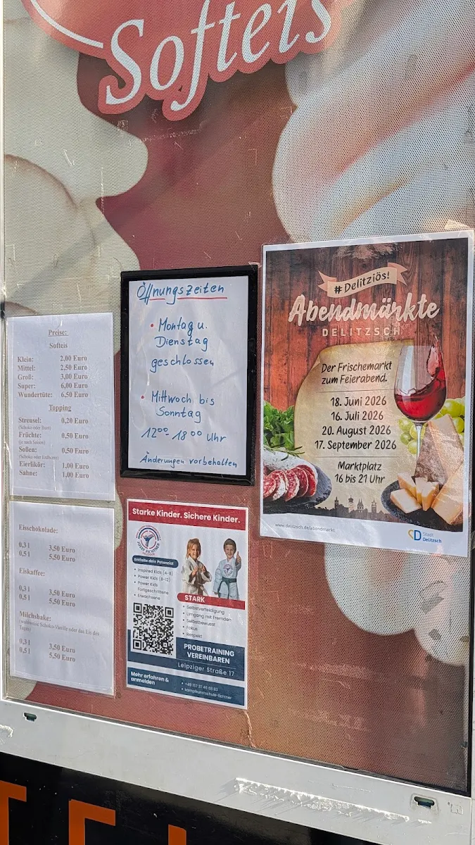 Speisekarte, Sodann's Softeis Delitzsch