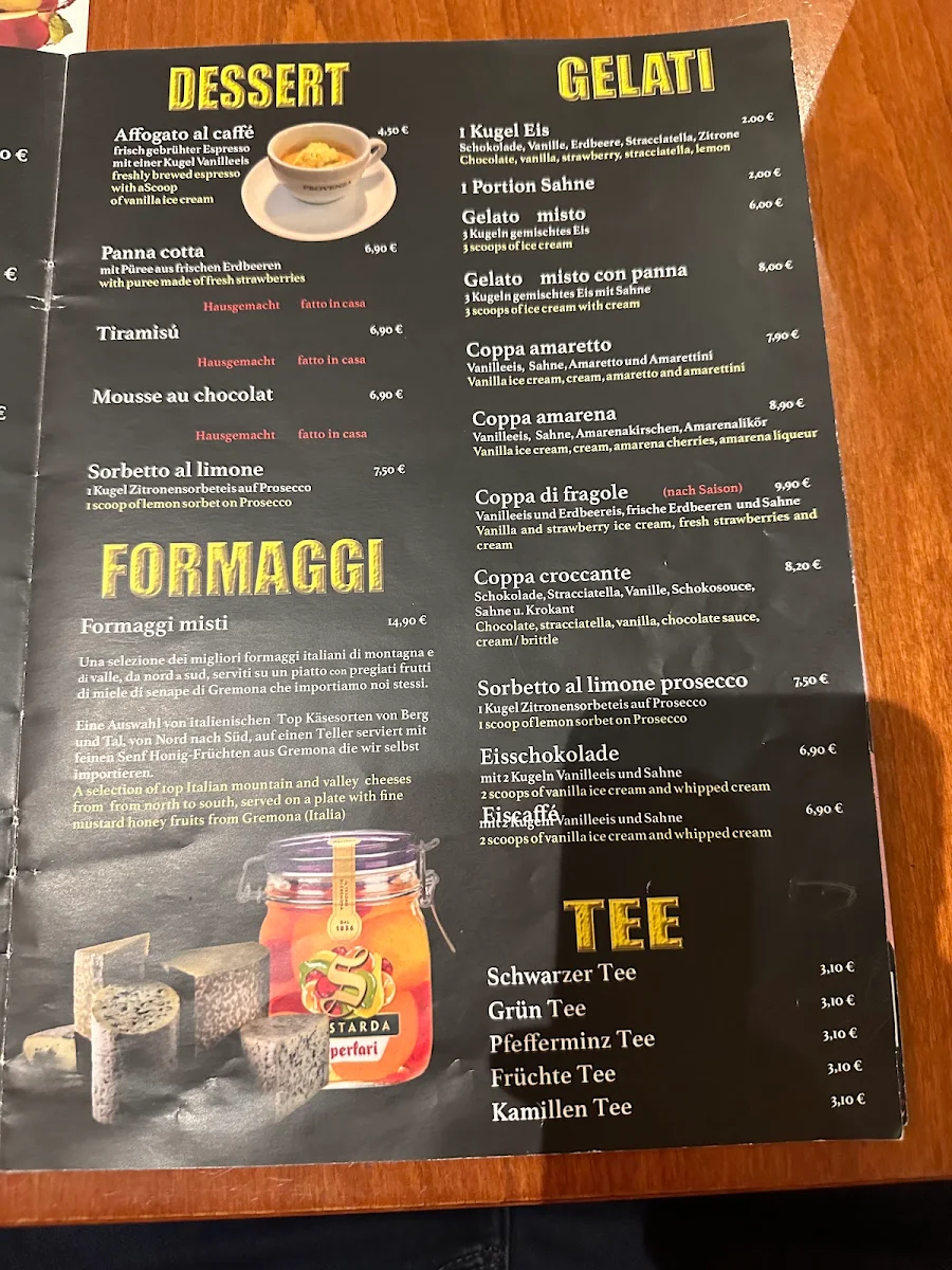 Speisekarte, PROVENZA Trattoria Italia Ristorante Pizzeria