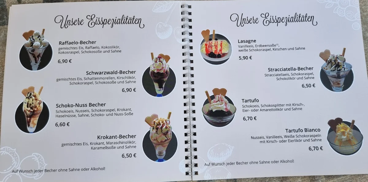 Speisekarte, Café Central