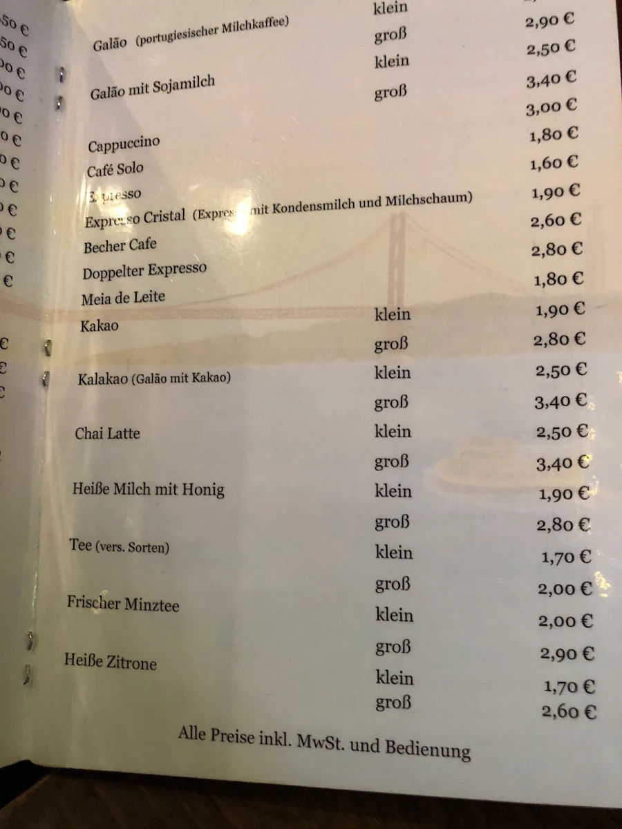 Speisekarte, Cristal