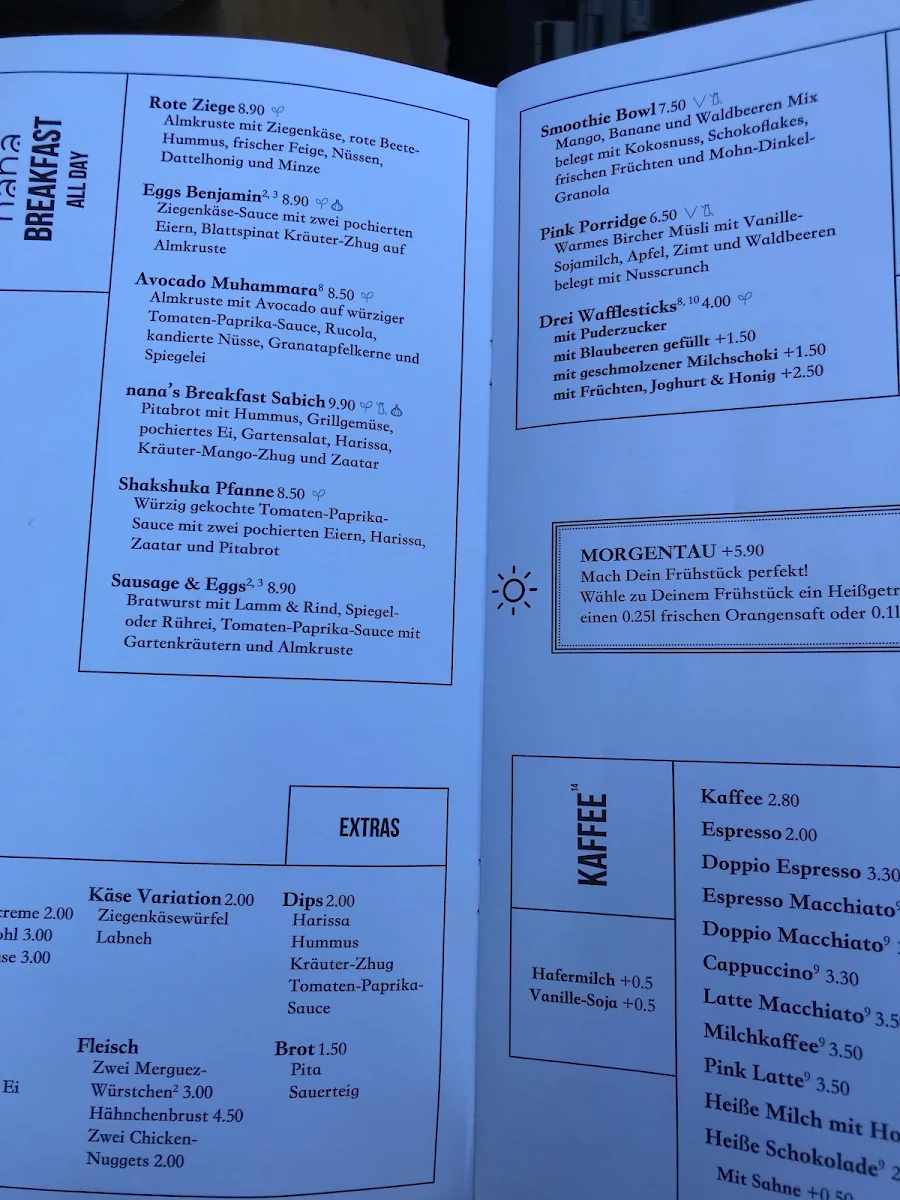 Speisekarte, nana | breakfast meze bar
