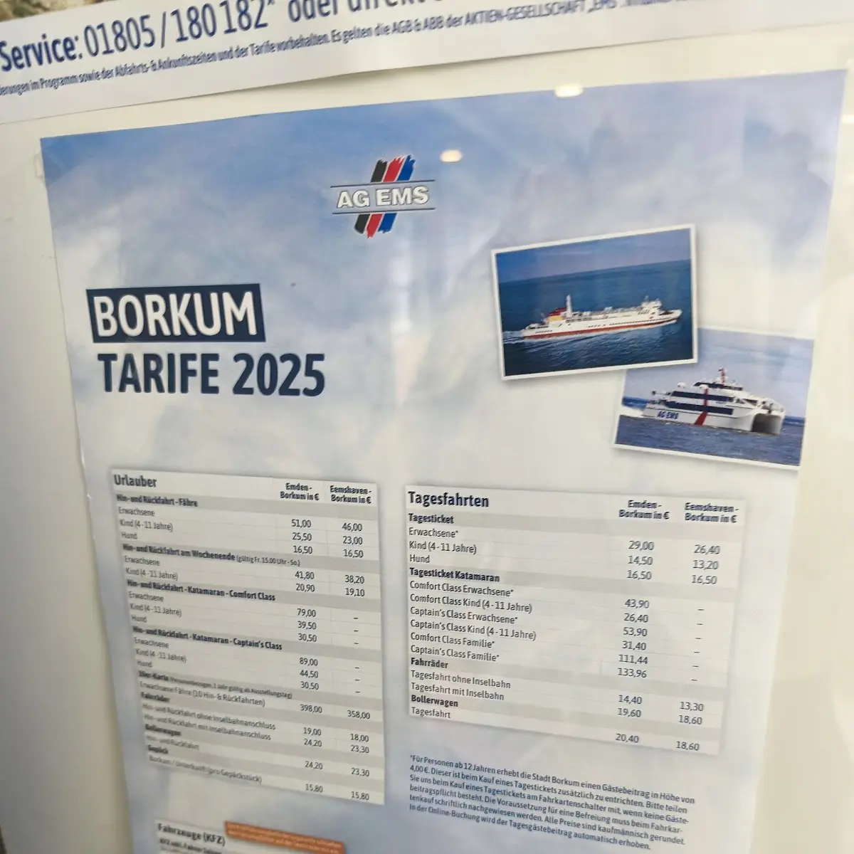 Speisekarte, Event-Terminal Fährhaus