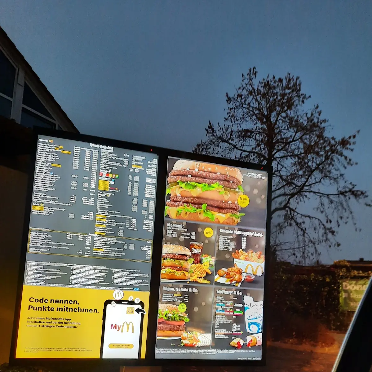 Speisekarte, McDonald's