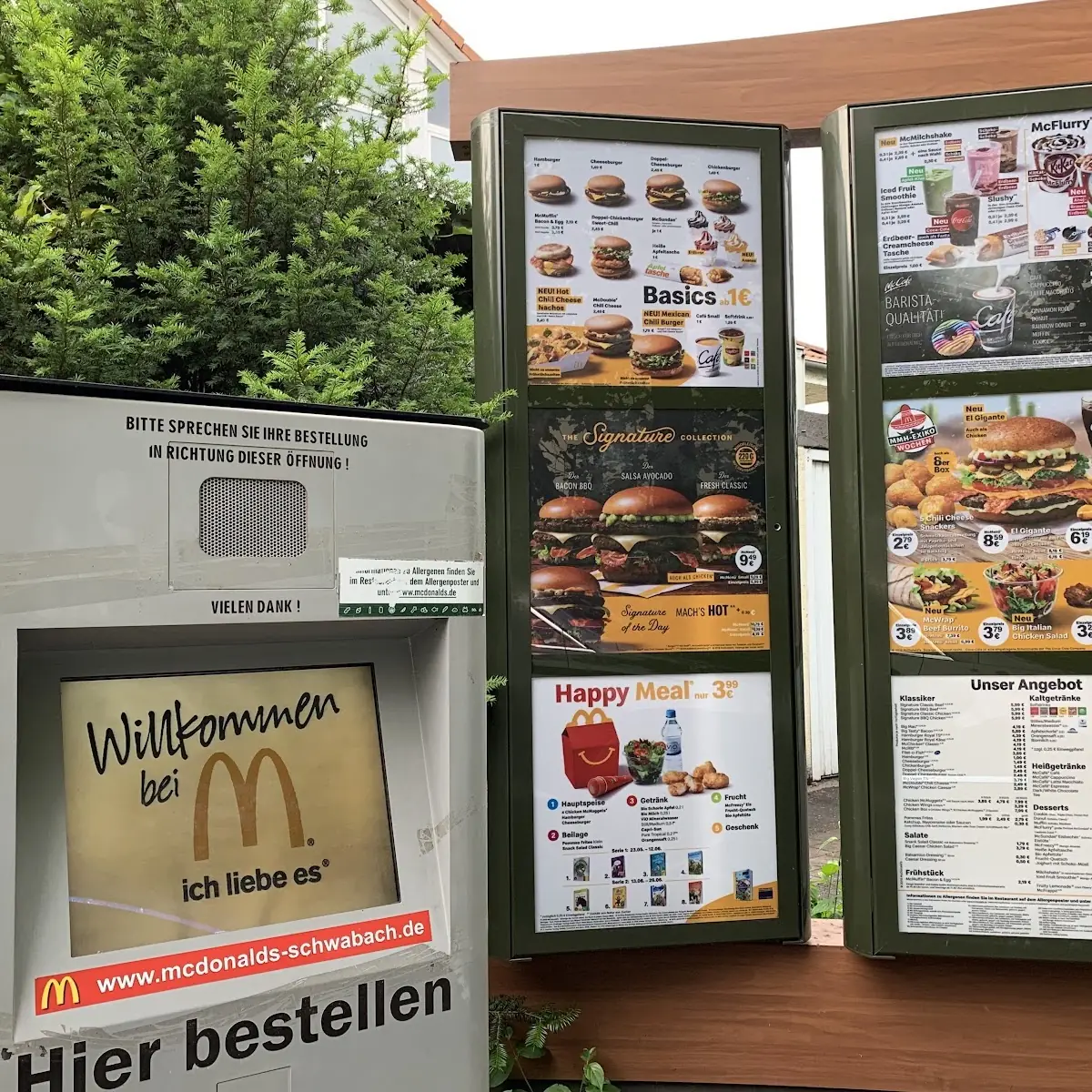 Speisekarte, McDonald's