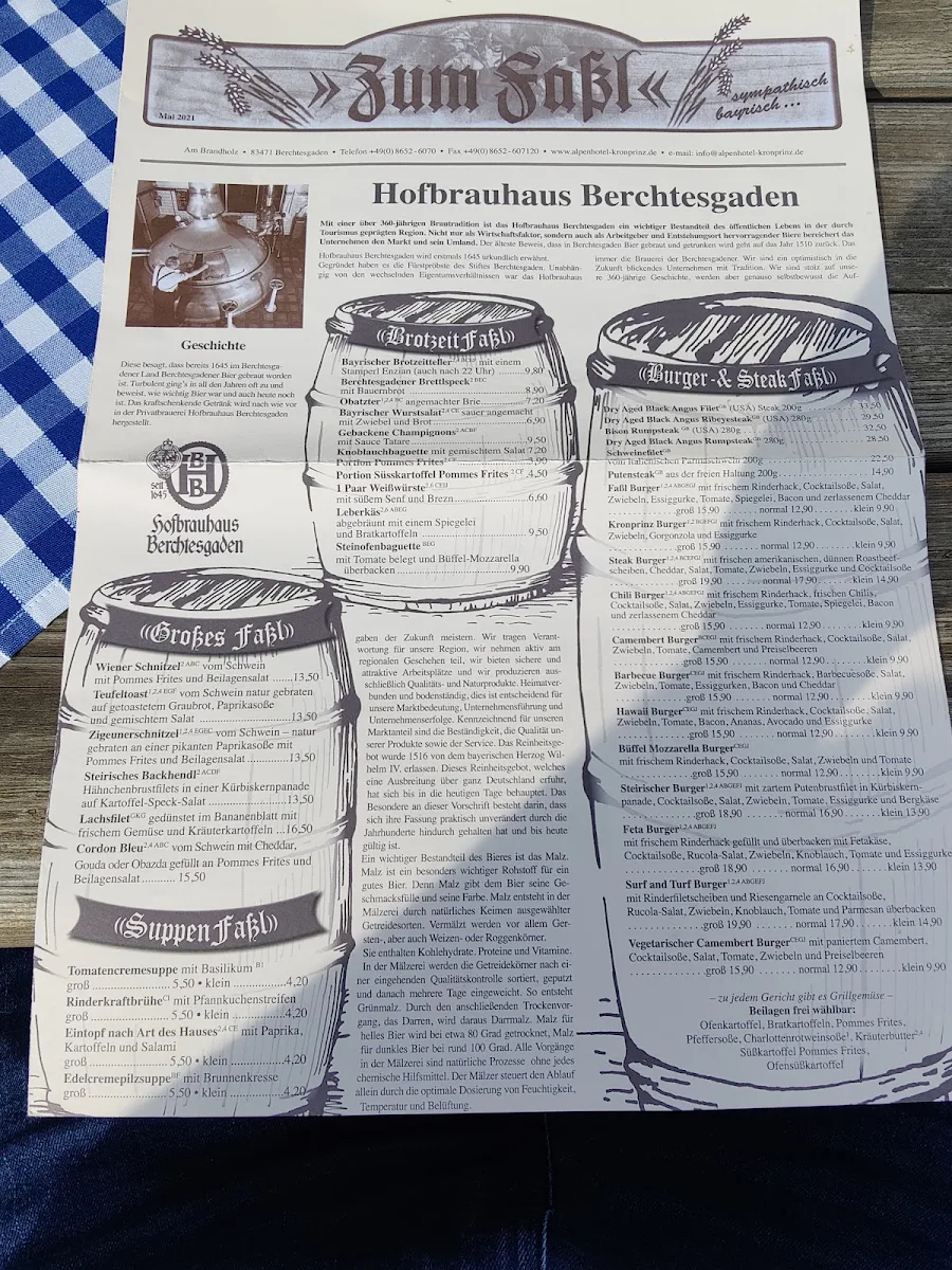 Speisekarte, Zum Fassl
