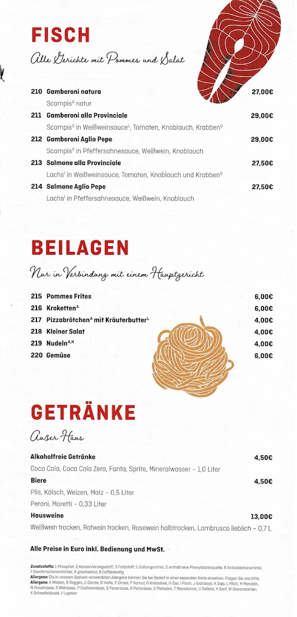 Speisekarte, Della Regina