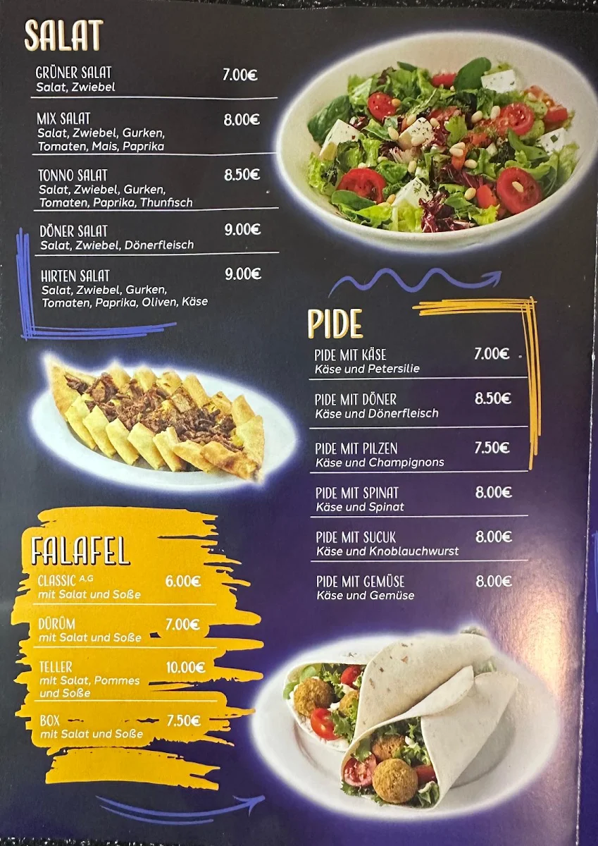 Speisekarte, Miran Kebab Pizza