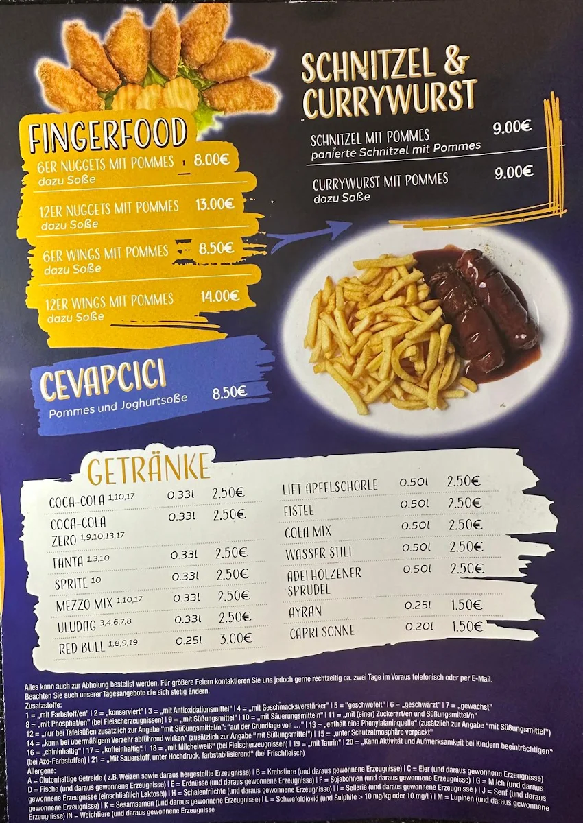Speisekarte, Miran Kebab Pizza