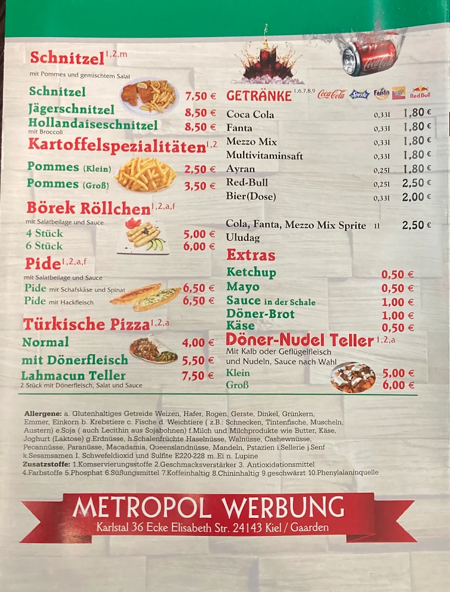 Speisekarte, Berlin Döner