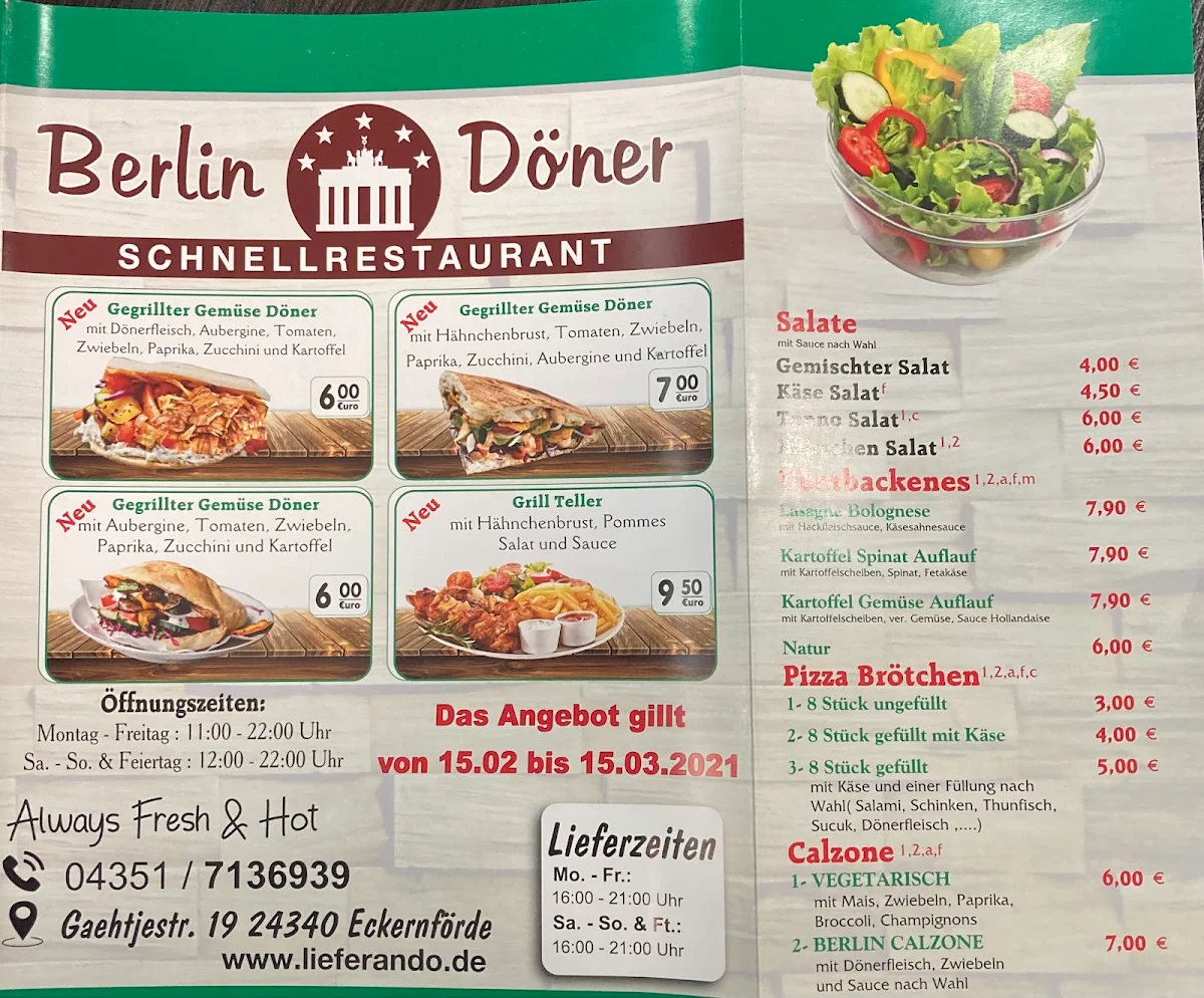 Speisekarte, Berlin Döner