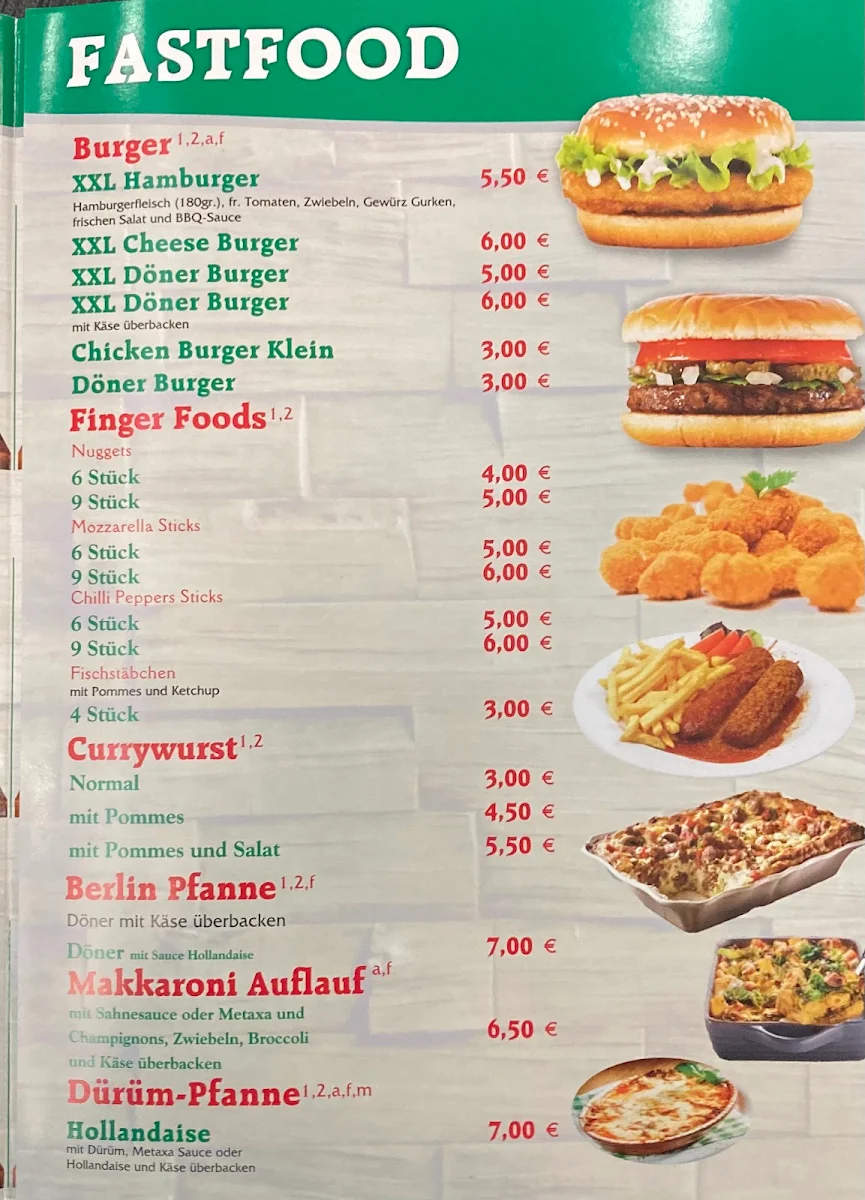 Speisekarte, Berlin Döner