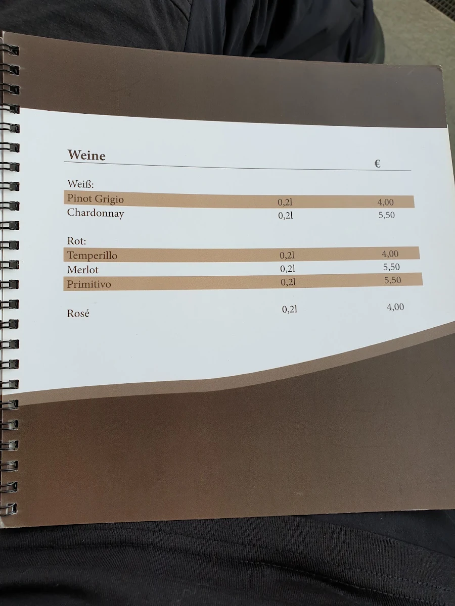 Speisekarte, Vero Gusto (Eis.Kaffee.Bistro)