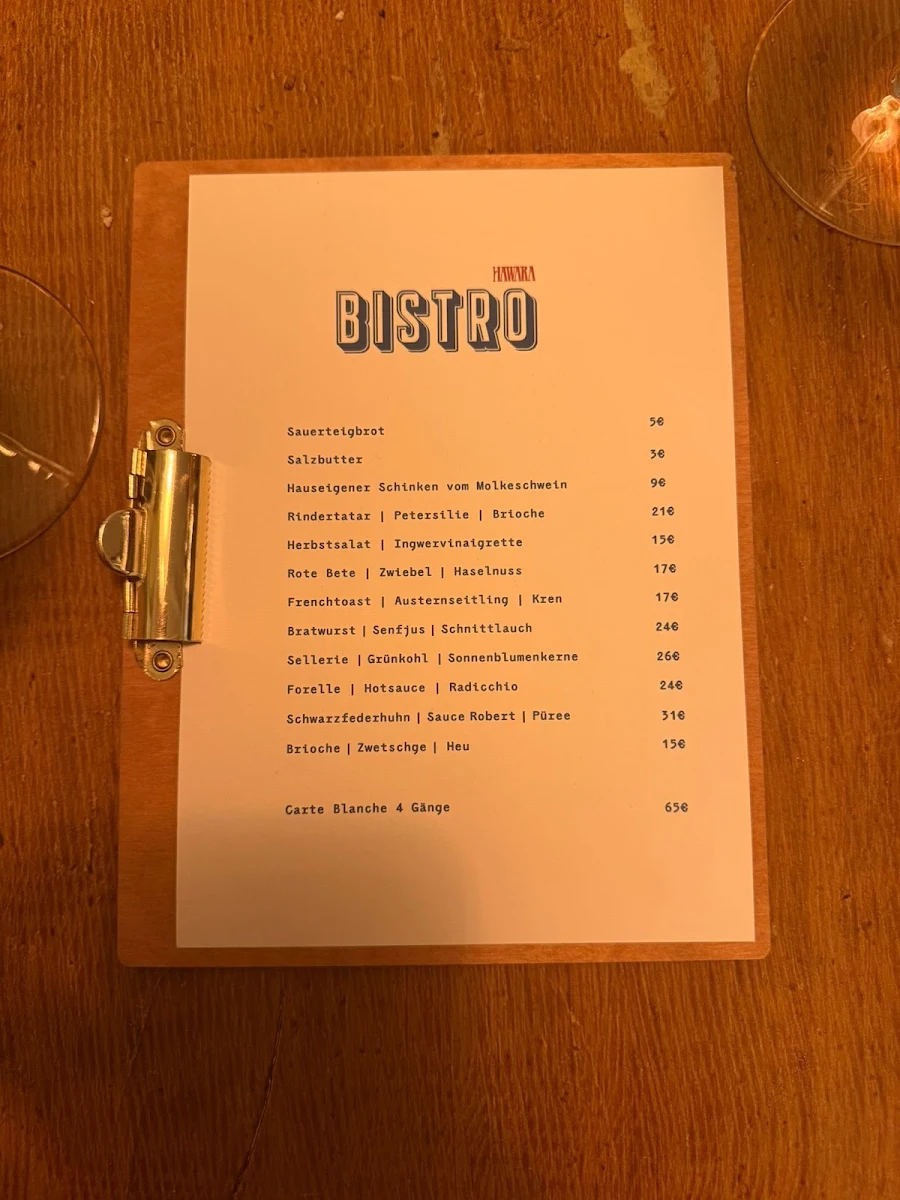 Speisekarte, Hawara Restaurant
