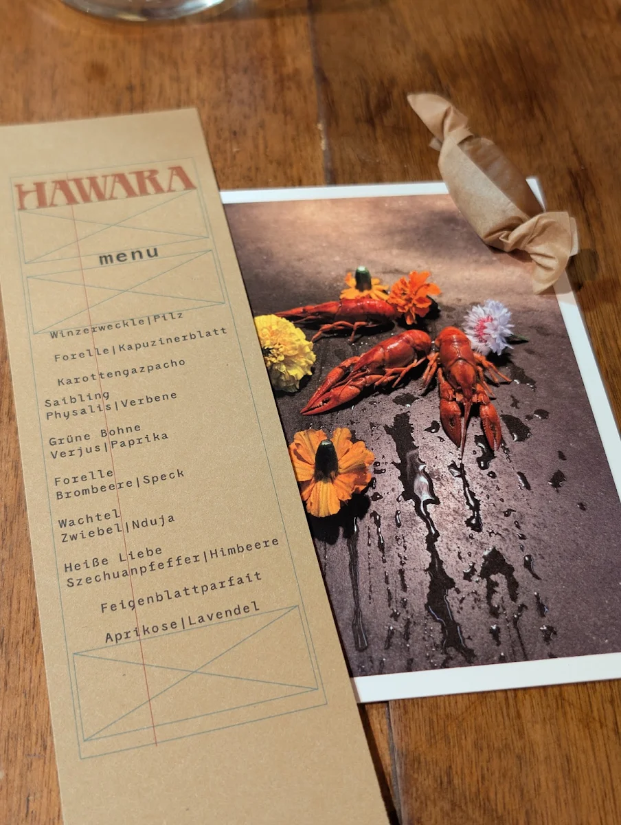 Speisekarte, Hawara Restaurant