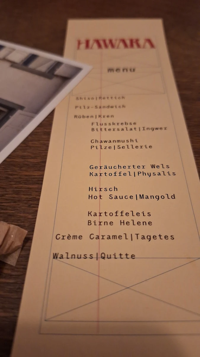 Speisekarte, Hawara Restaurant
