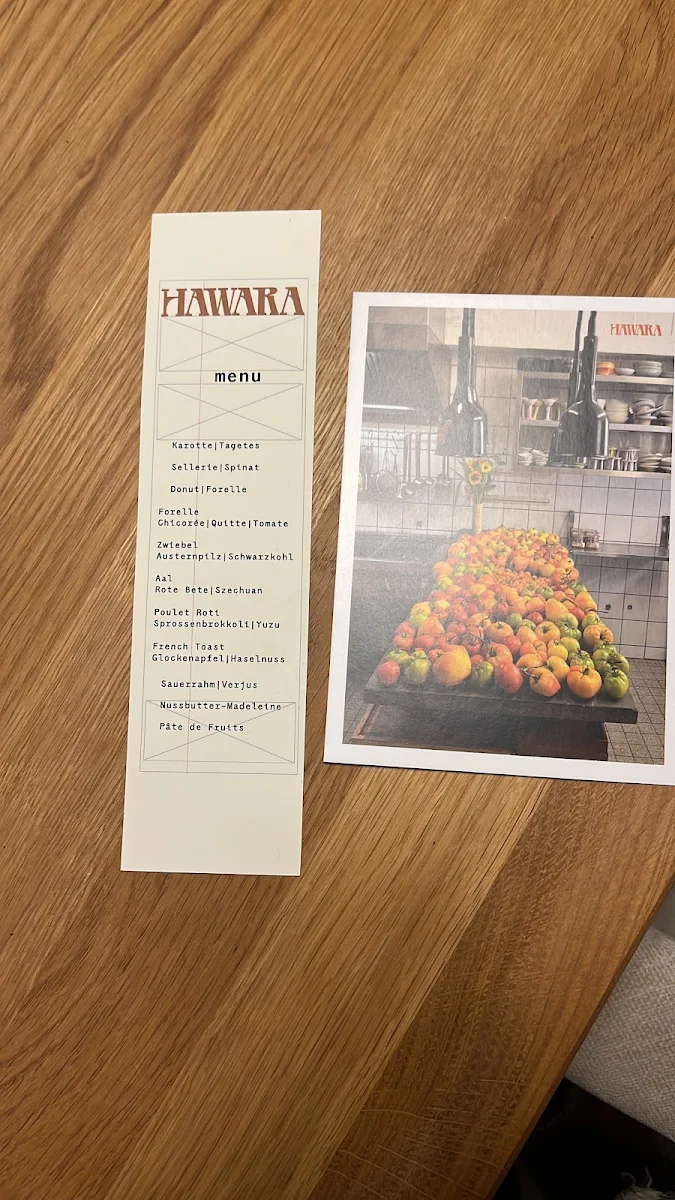 Speisekarte, Hawara Restaurant