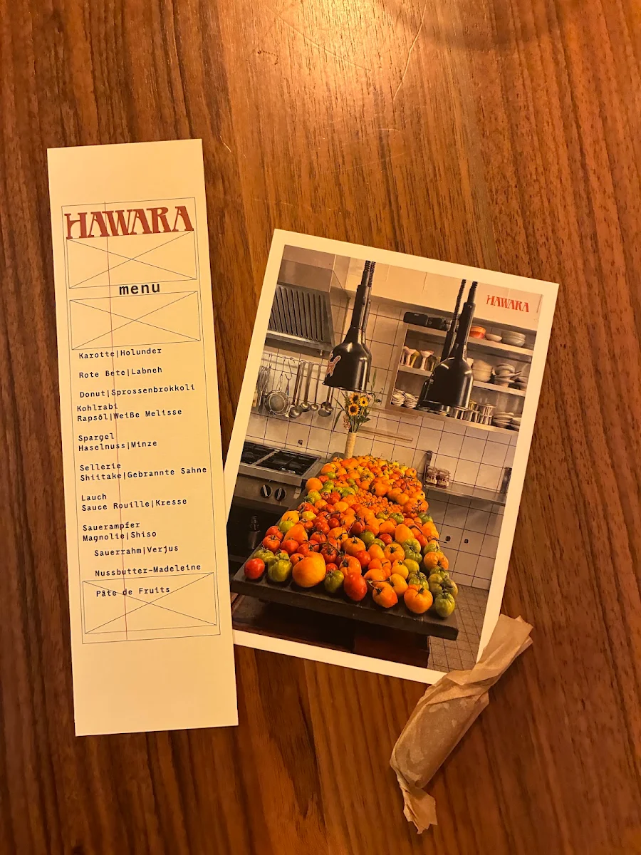 Speisekarte, Hawara Restaurant