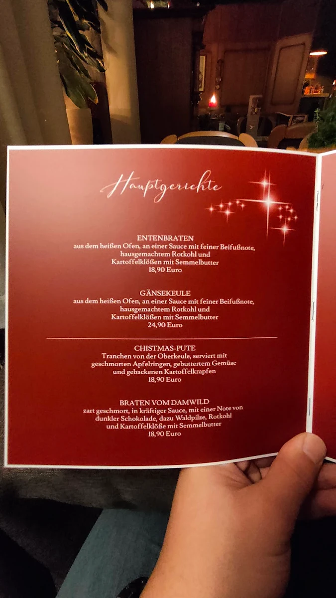 Speisekarte, Restaurant und Hotel „Zur Falkenhöhe“