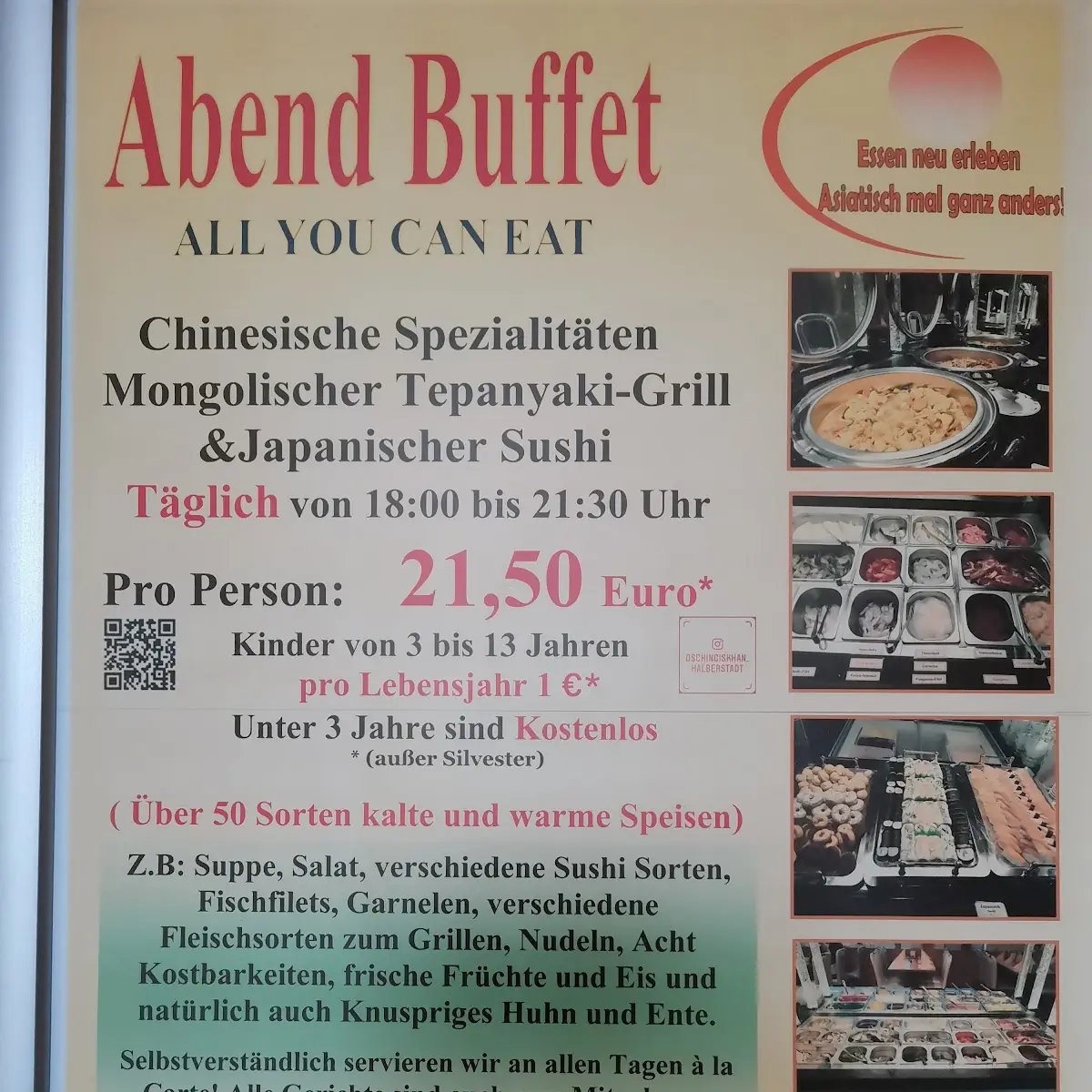 Speisekarte, Restaurant Dschingiskhan