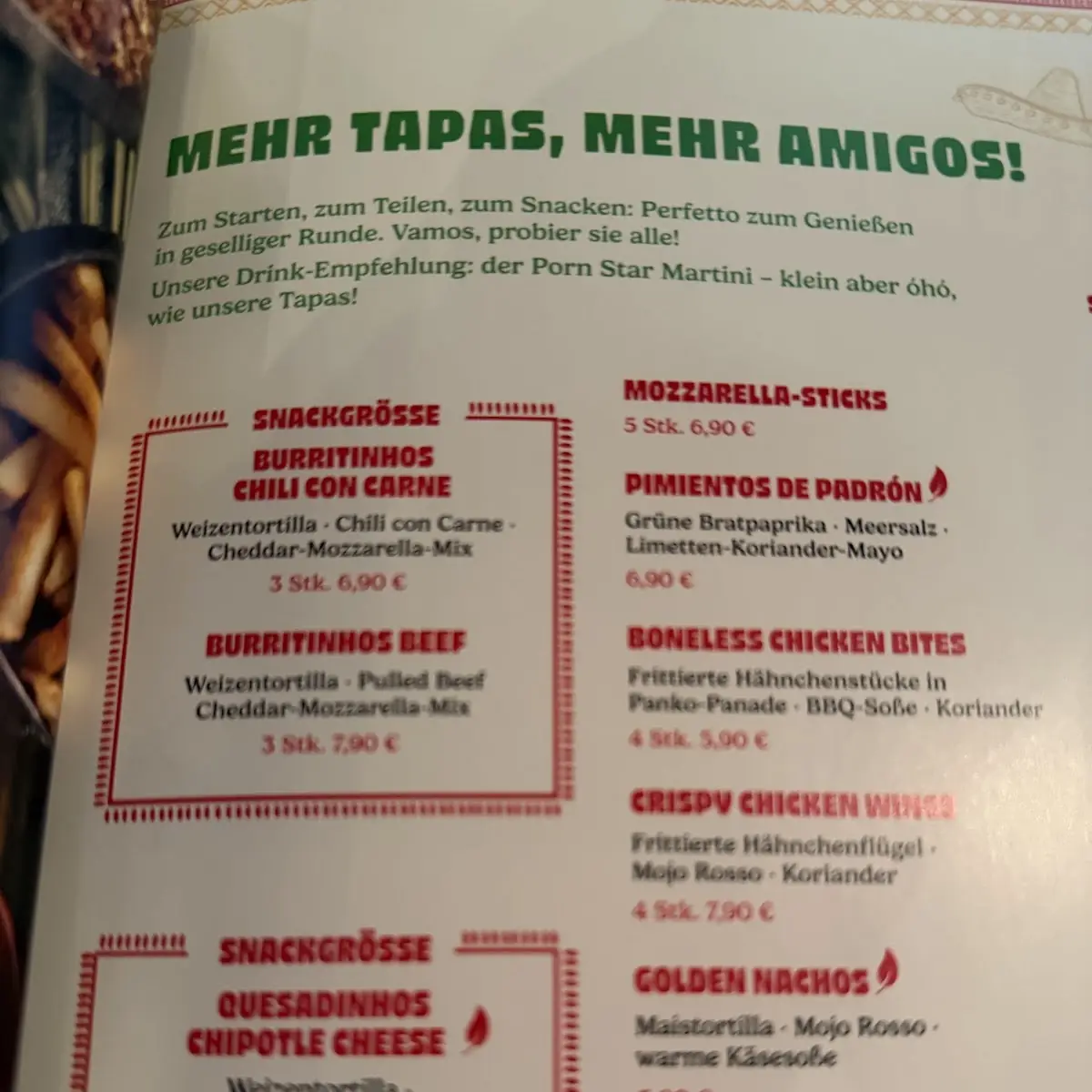 Speisekarte, SAUSALITOS