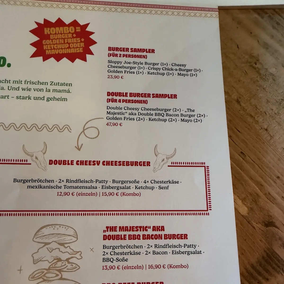 Speisekarte, SAUSALITOS