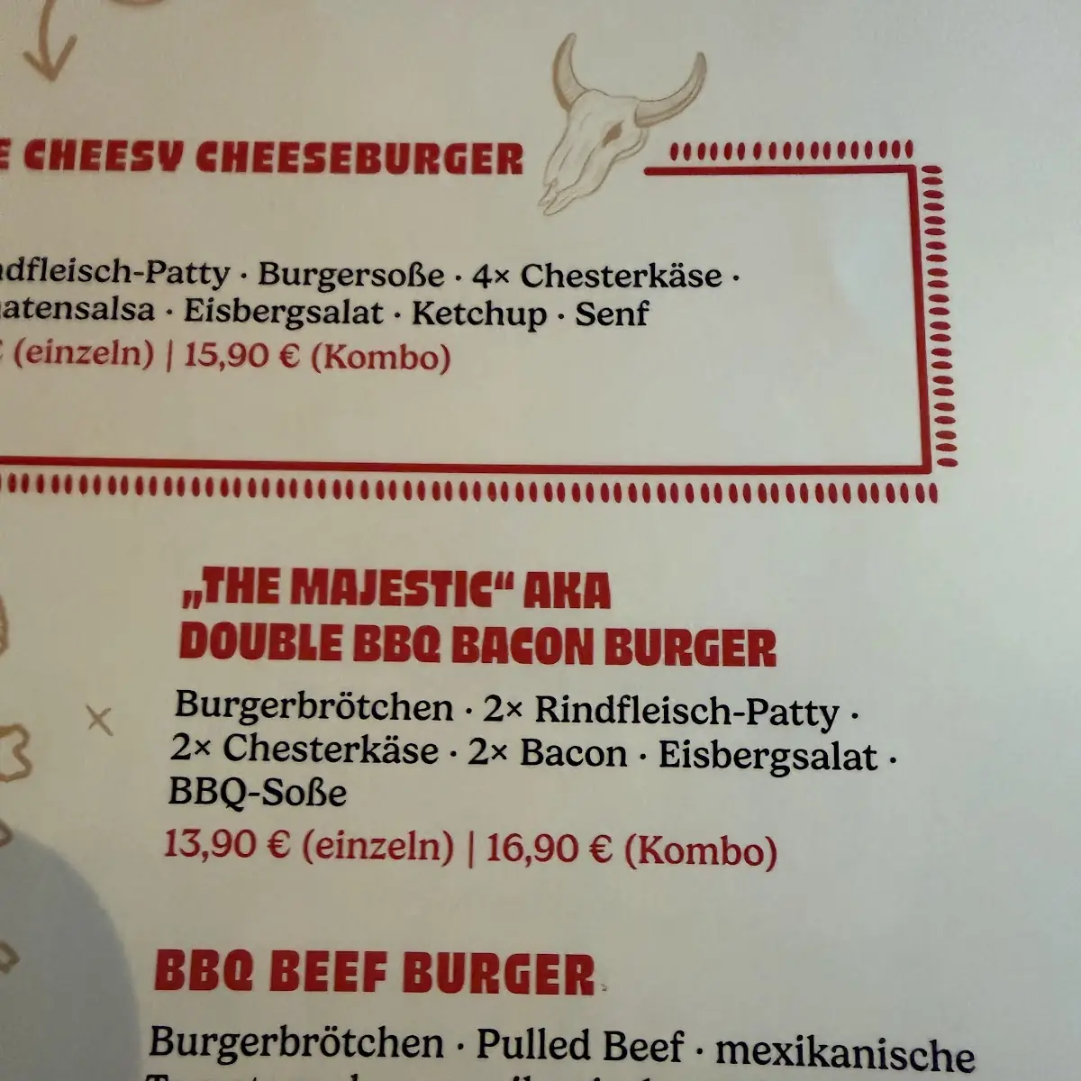 Speisekarte, SAUSALITOS