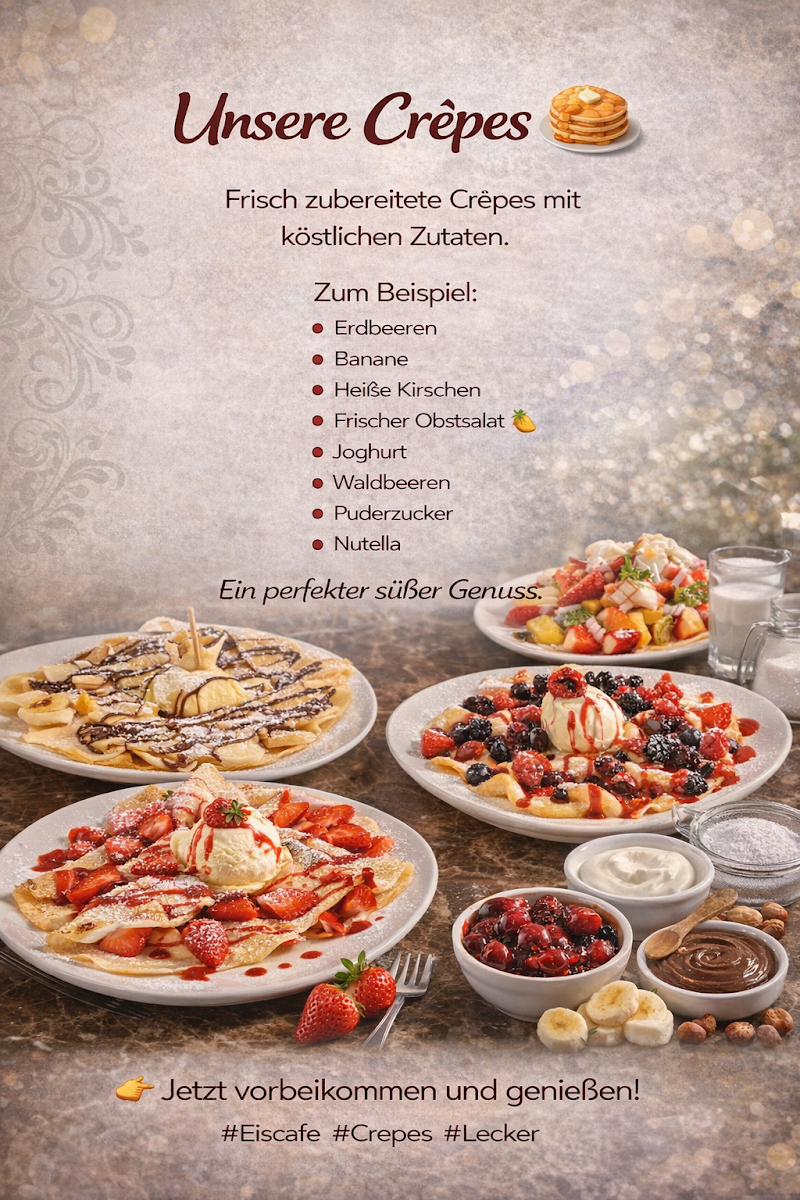 Speisekarte, EisCafé Da Claudio Lahr 2