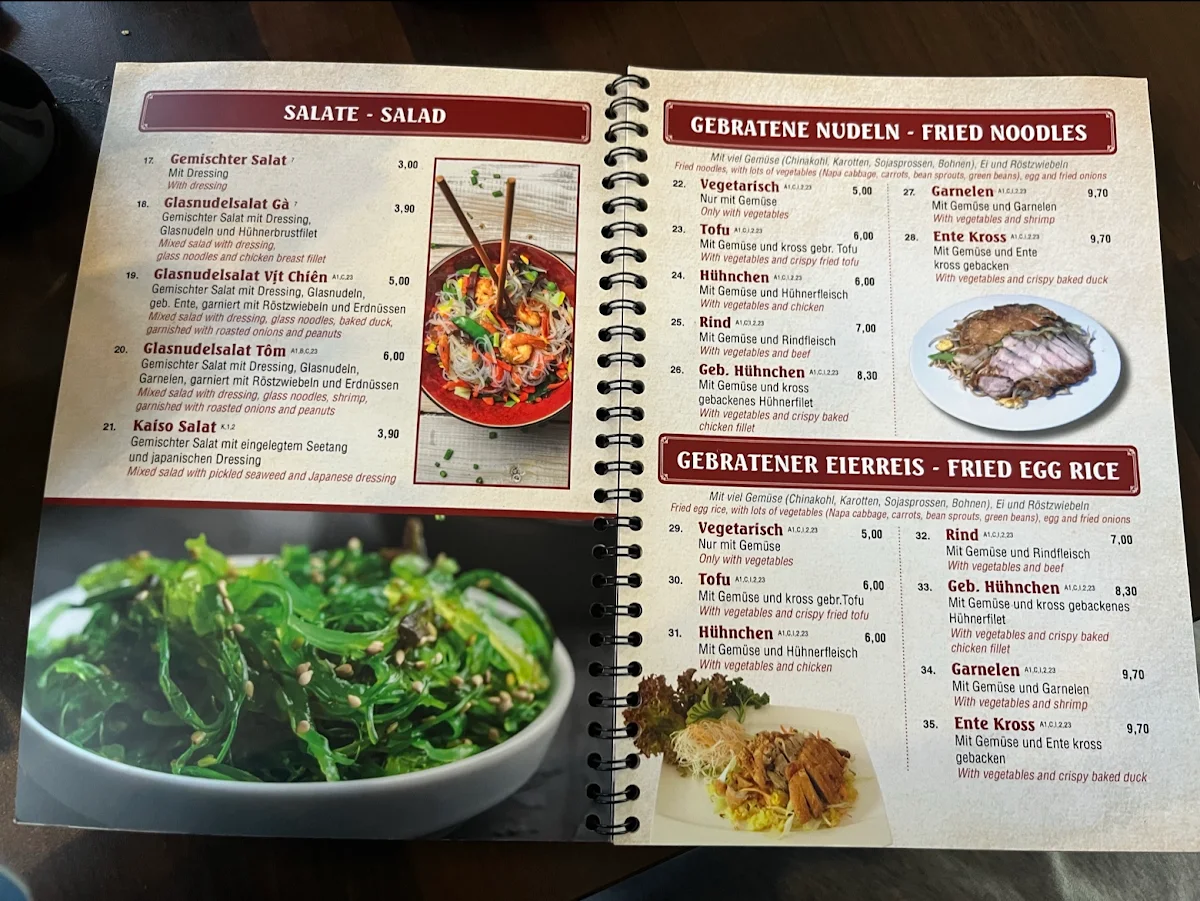 Speisekarte, Happy Asia