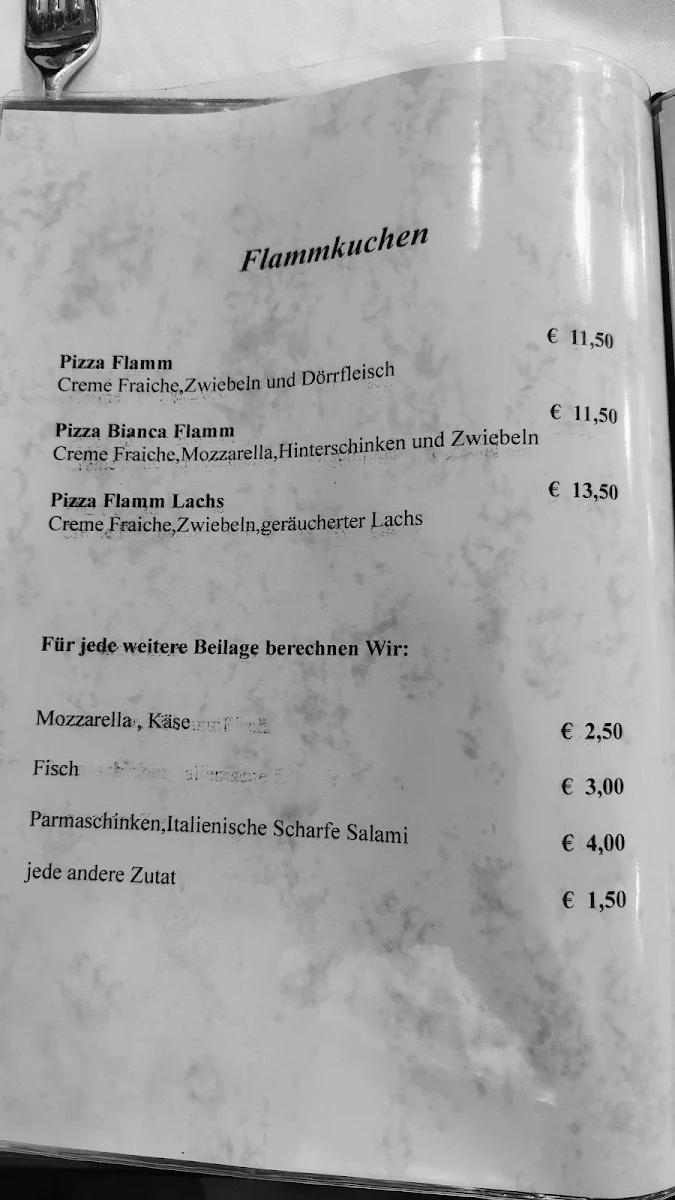 Speisekarte, La Vecchia Osteria