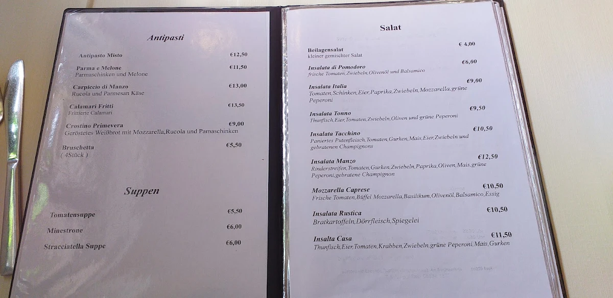 Speisekarte, La Vecchia Osteria