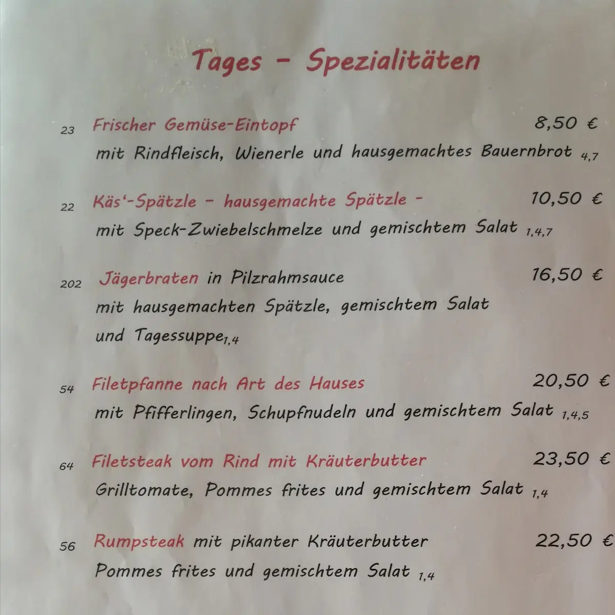 Speisekarte photo 3