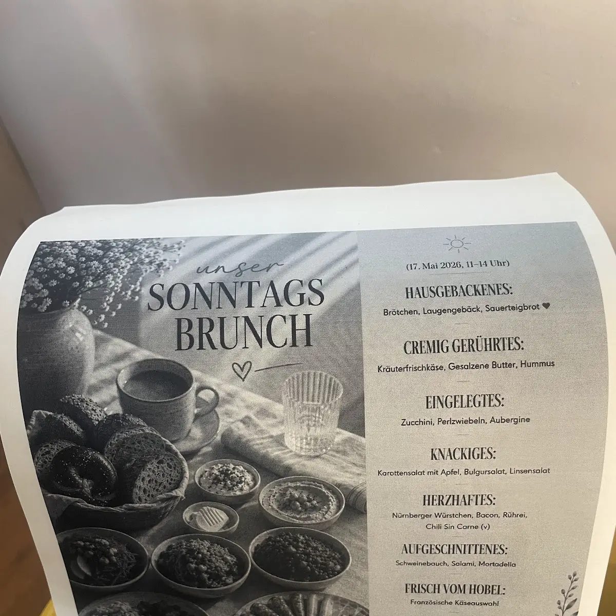 Speisekarte, Zweiundvierzig