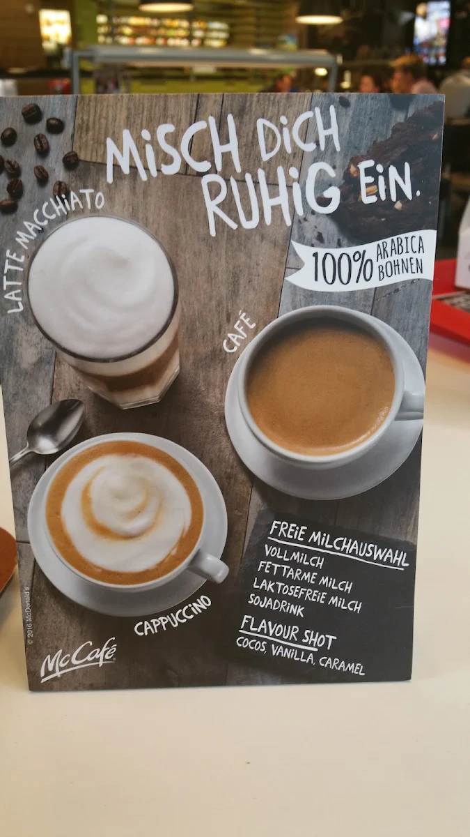 Speisekarte, McDonald's