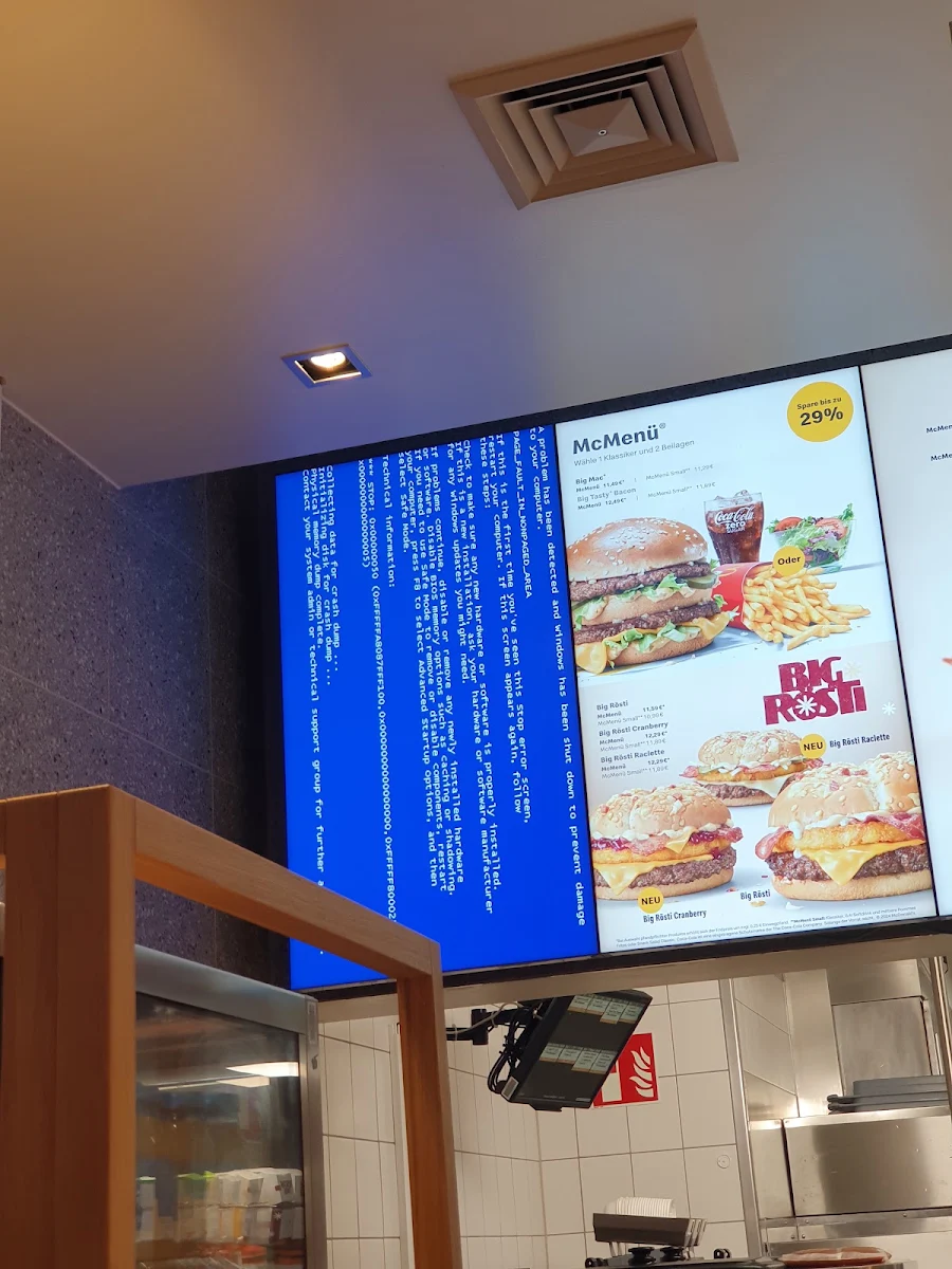 Speisekarte, McDonald's