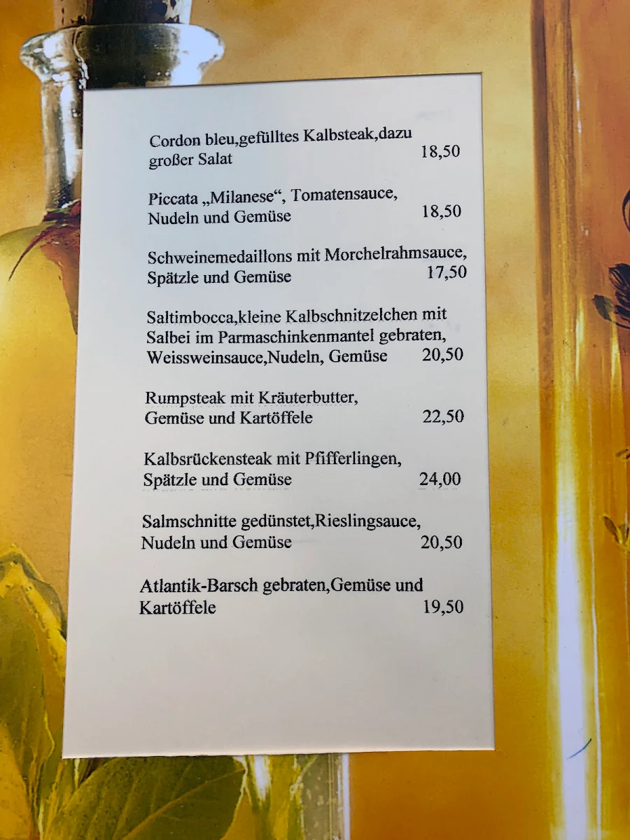 Speisekarte, Storchennest