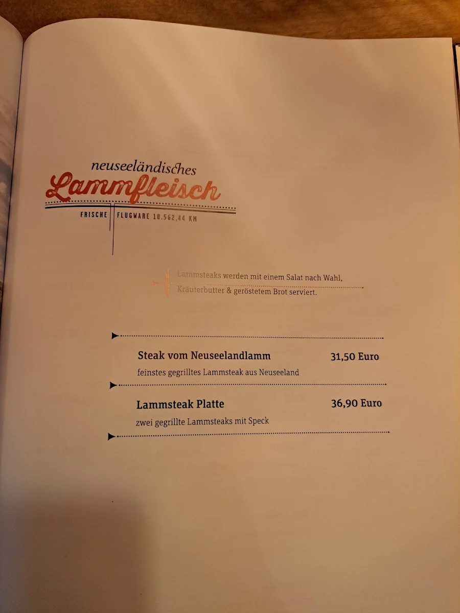Speisekarte, ICI · Steakhaus