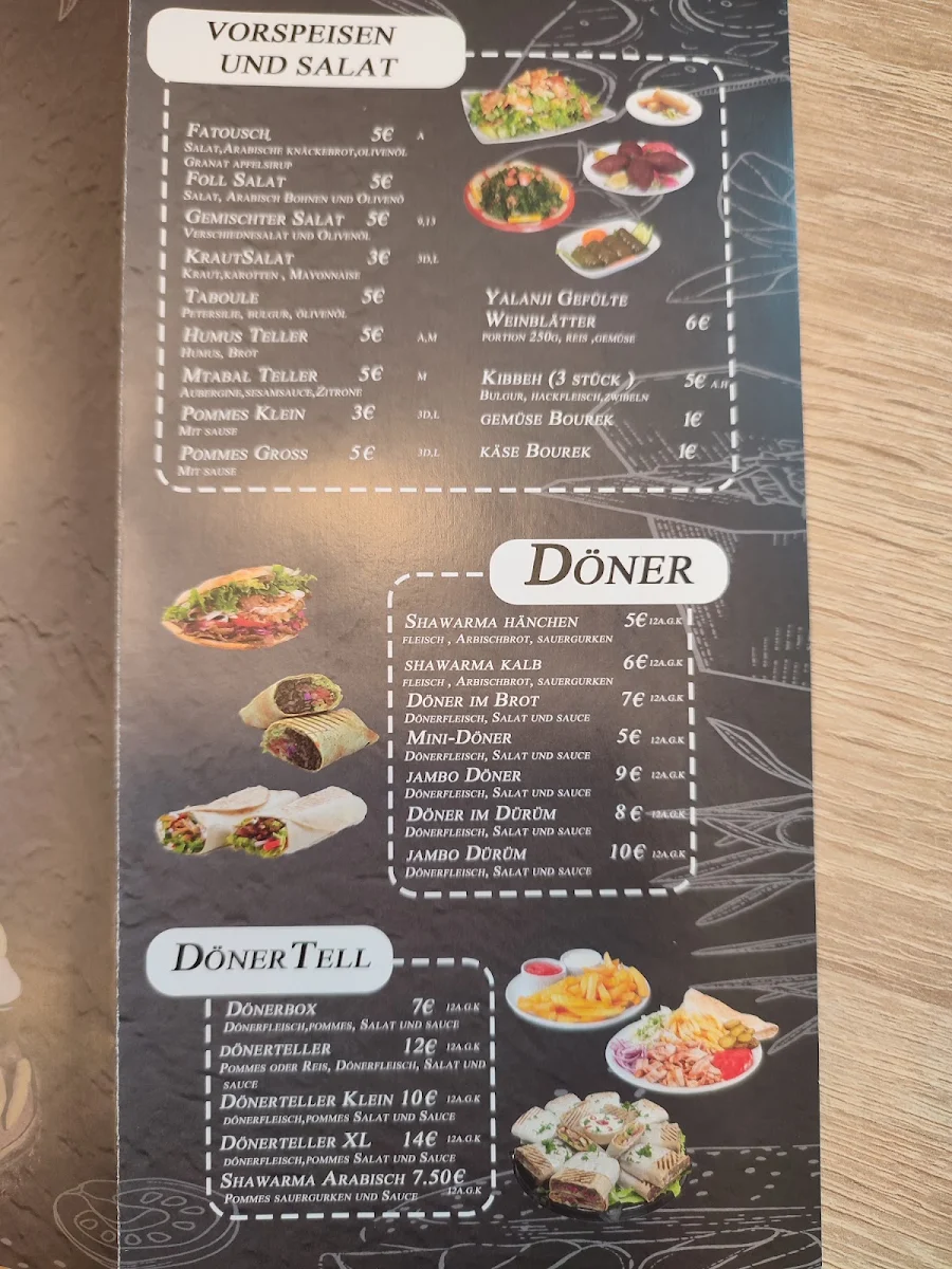 Speisekarte, Döner King 23