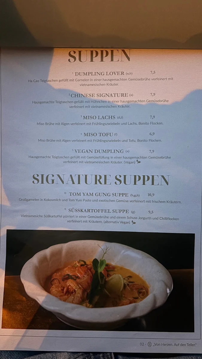 Speisekarte, MASON Restaurant