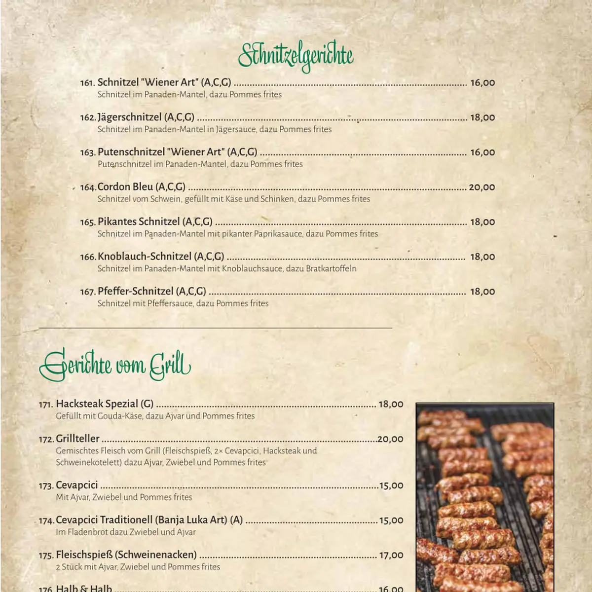 Speisekarte, Restaurant Pizzeria Seealm Lago