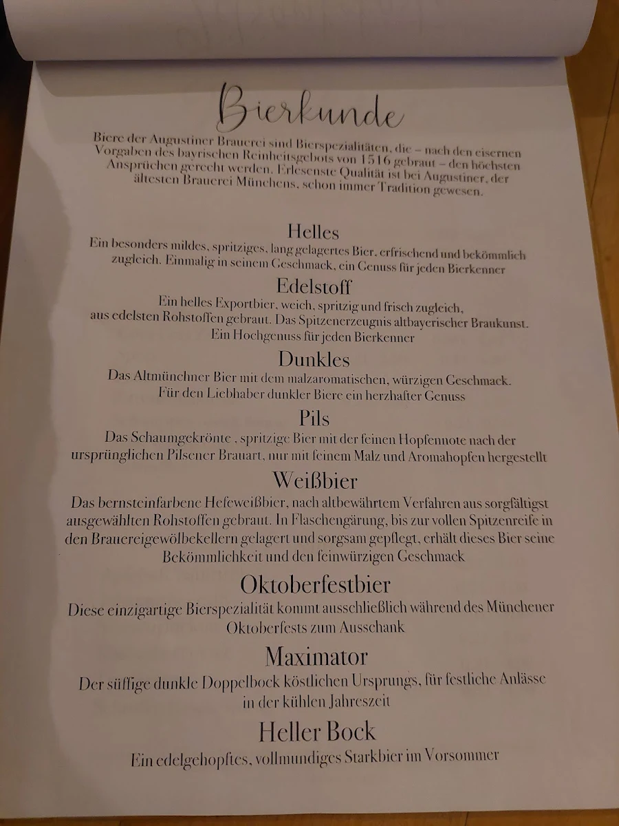 Speisekarte, Zur Festwiese