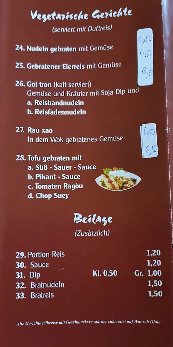 Speisekarte, Wok Man