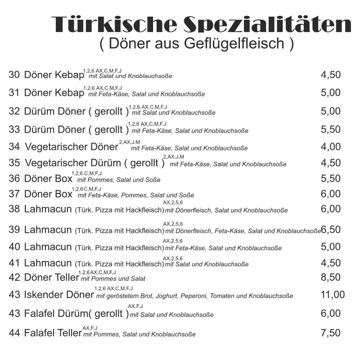 Speisekarte photo 2