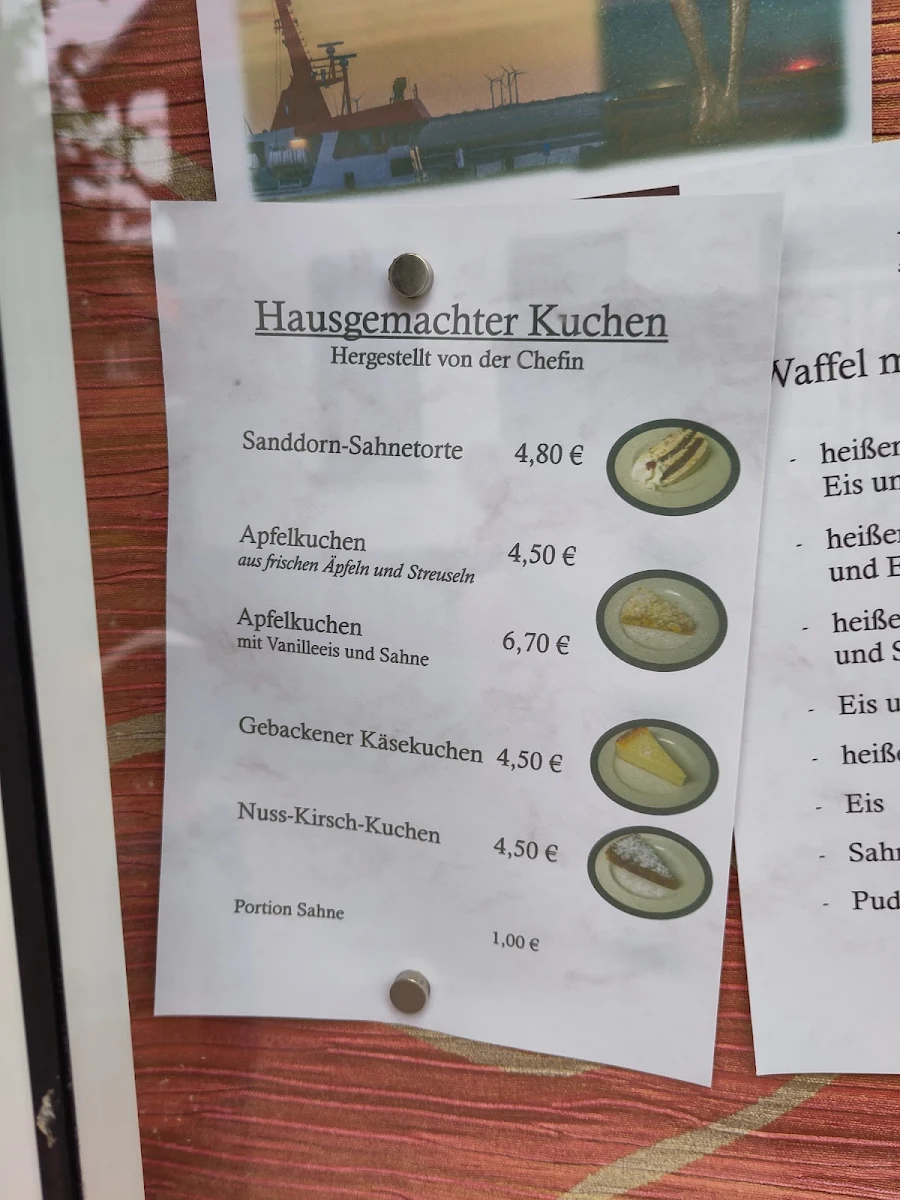 Speisekarte, Café Klönstuv