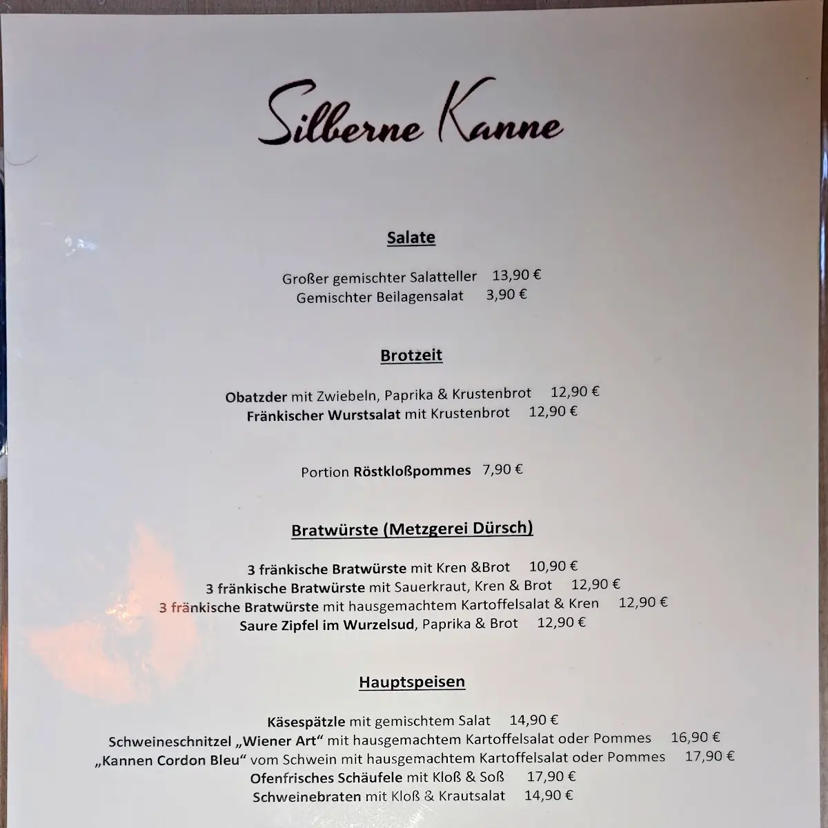 Speisekarte photo 1