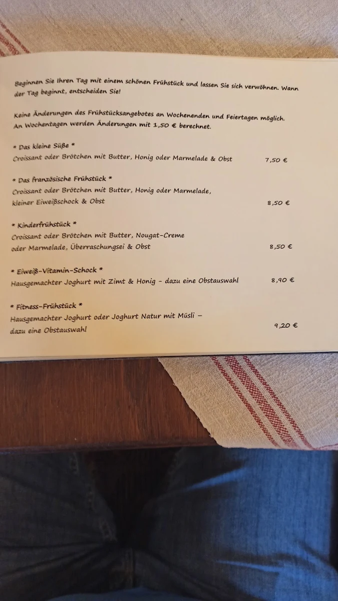 Speisekarte, Antik Café