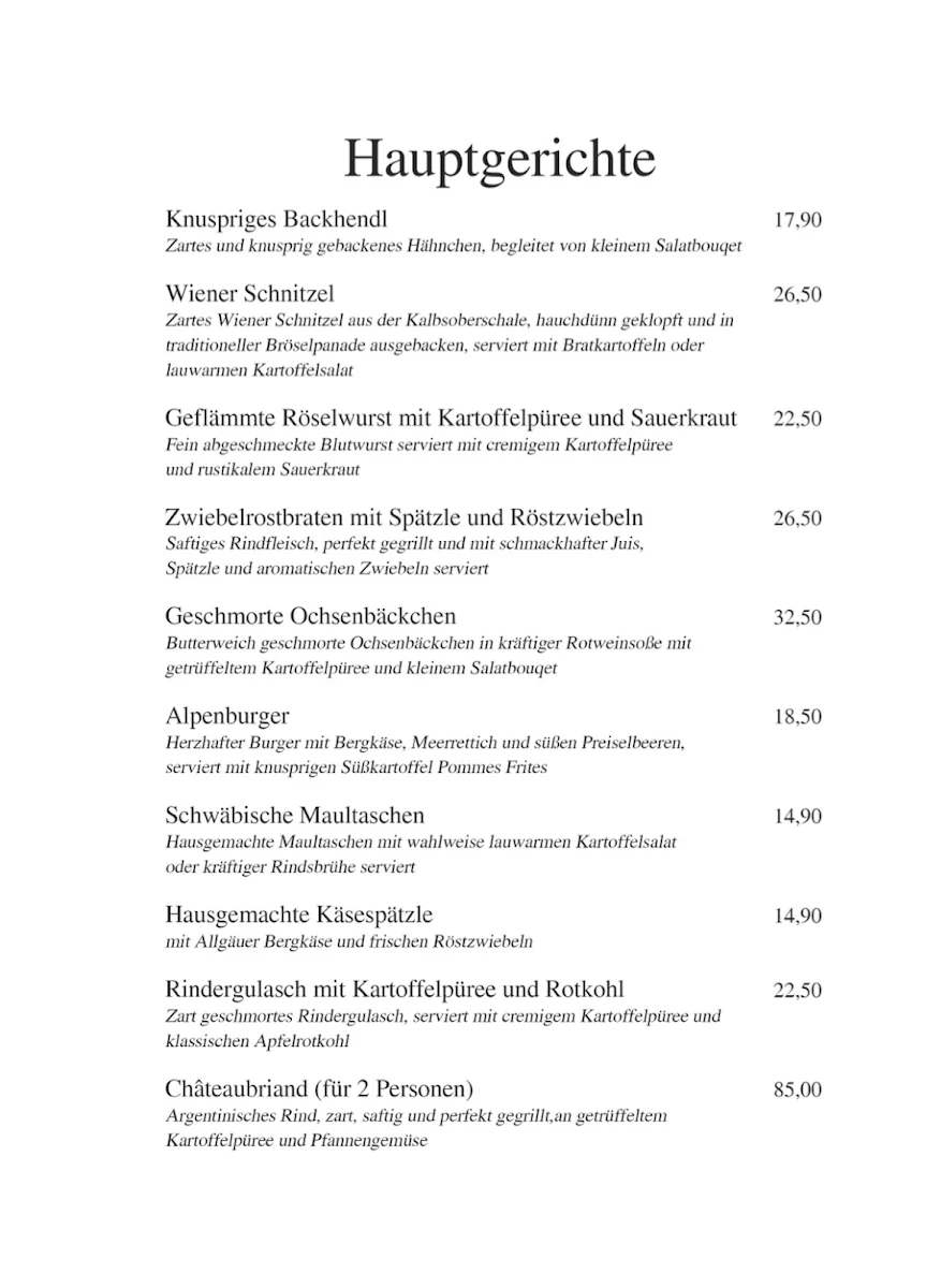 Speisekarte photo 2