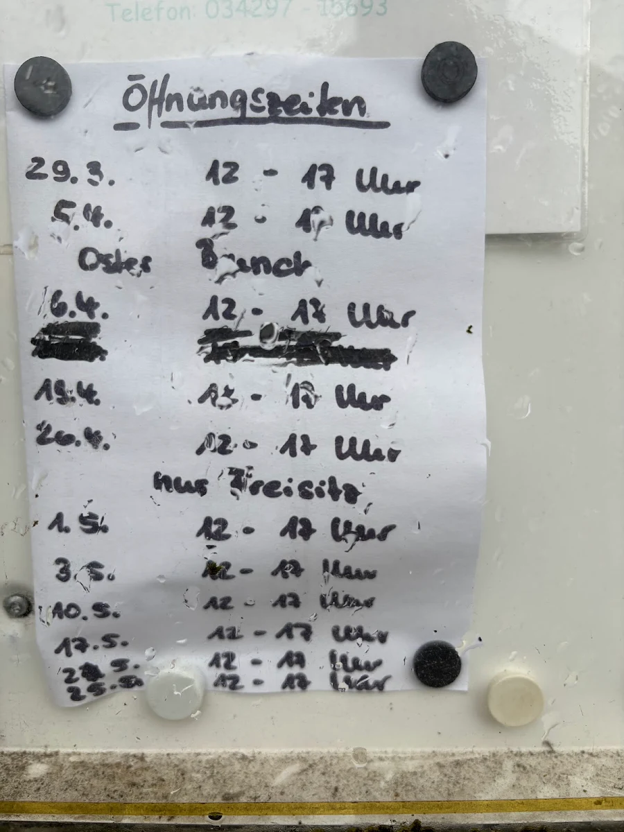 Speisekarte, Ausflugslokal Büffeltränke