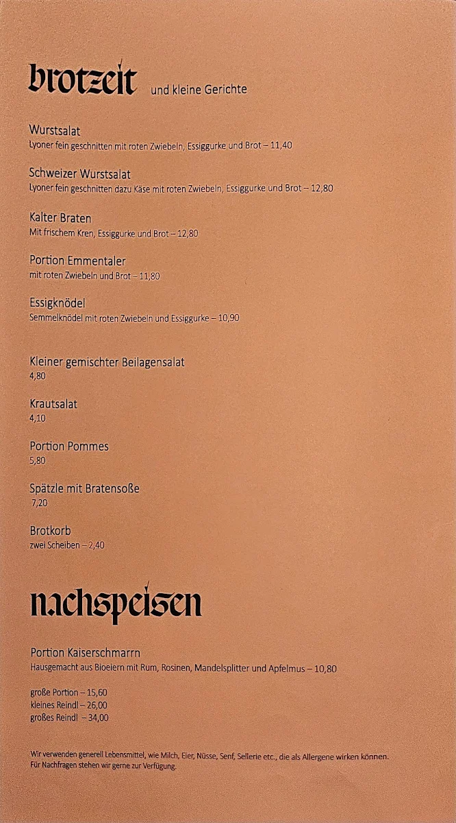 Speisekarte photo 1